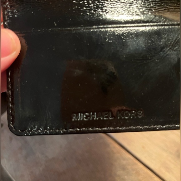 💰 Michael Kors Designer Glossy Black Leather Card Wallet - Picture 4 of 4
